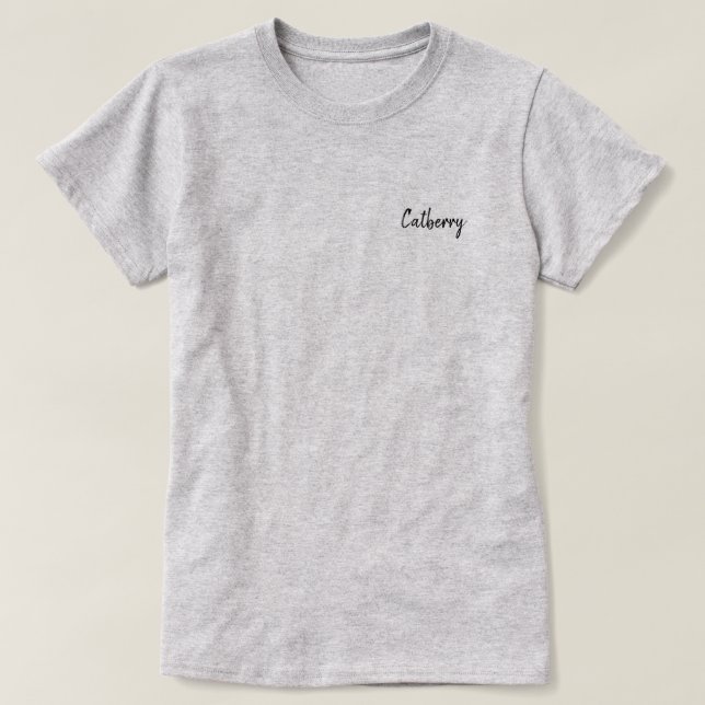 Camiseta estilo simple Catberry (Diseño del anverso)