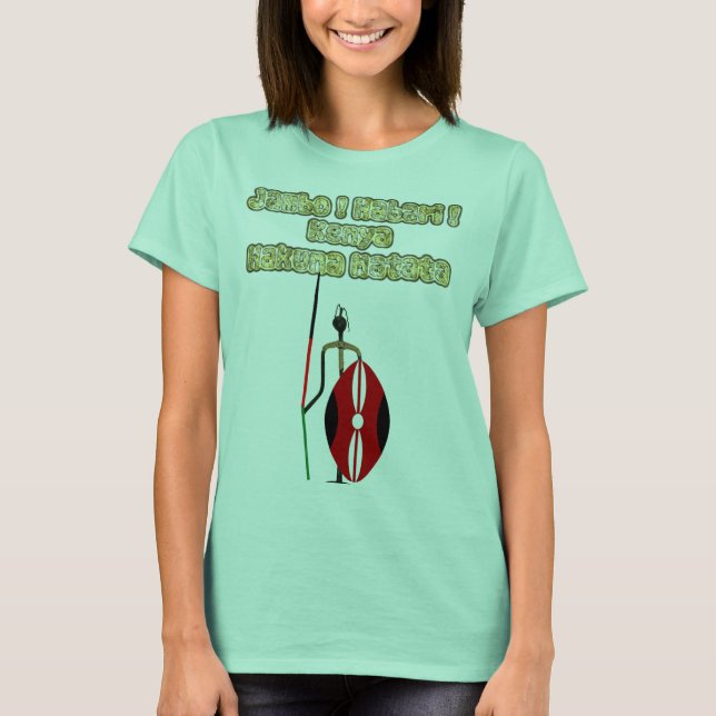 Camiseta Estilo tradicional de jambo habari Hakuna Matata (Anverso)