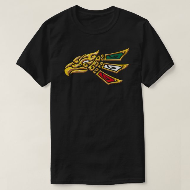 Camiseta Estilo Tribal de Águila Mexicana Hecho En México  (Diseño del anverso)