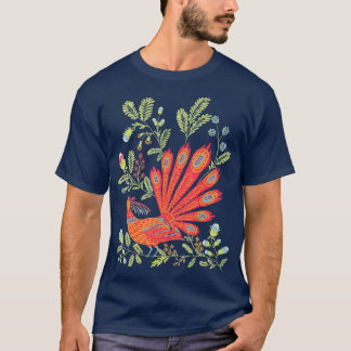 Camiseta Estilo ucraniano de vintage floral de Firebird Cut