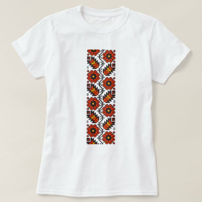 Camiseta Estilo ucraniano del vyshyvanka (Diseño del anverso)