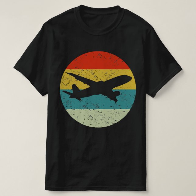 Camiseta estilo vinatera retro de avión (Diseño del anverso)