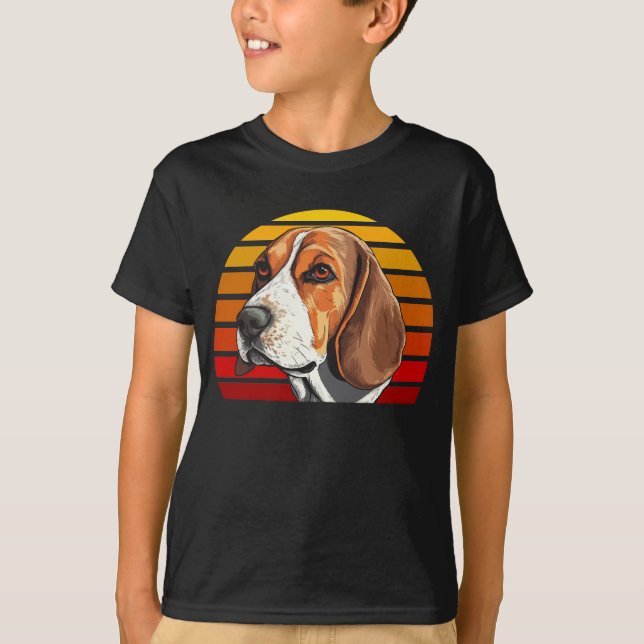 Camiseta Estilo Vintage Atardecer Retro Beagle  (Anverso)
