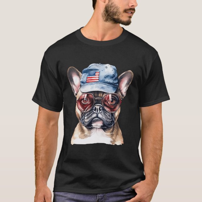 Camiseta Estilo vintage de Bulldog francés (Anverso)