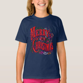 Camiseta Estilo Vintage Feliz Navidad Saludo Navideño 