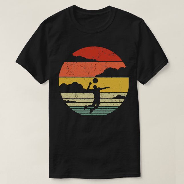 Camiseta Estilo vintage retro de voleibol (Diseño del anverso)