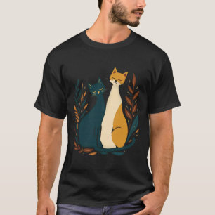 Camiseta Estilo Vintage Retro Mediados de Siglo Gatos 50s 6