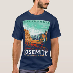 Camiseta Estilo WPA del Parque Nacional Retro Yosemite