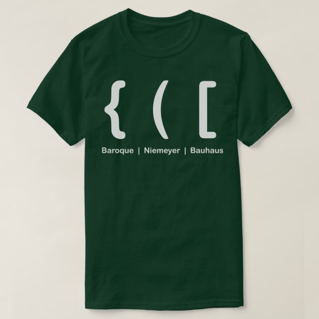 Camiseta Estilos arquitectónicos de Barroco Niemeyer Bauhau (Diseño del anverso)