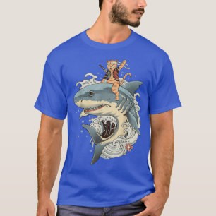 Camiseta Estilos retro graciosos de la Catana del Tiburón 
