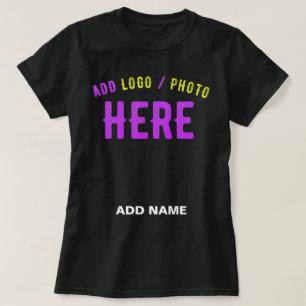 CAMISETA ESTILOSO MODERNO PERSONALIZABLE NEGRO MARCA VERIFI