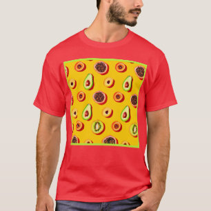 Camiseta Estiloso patrón de frutas neón