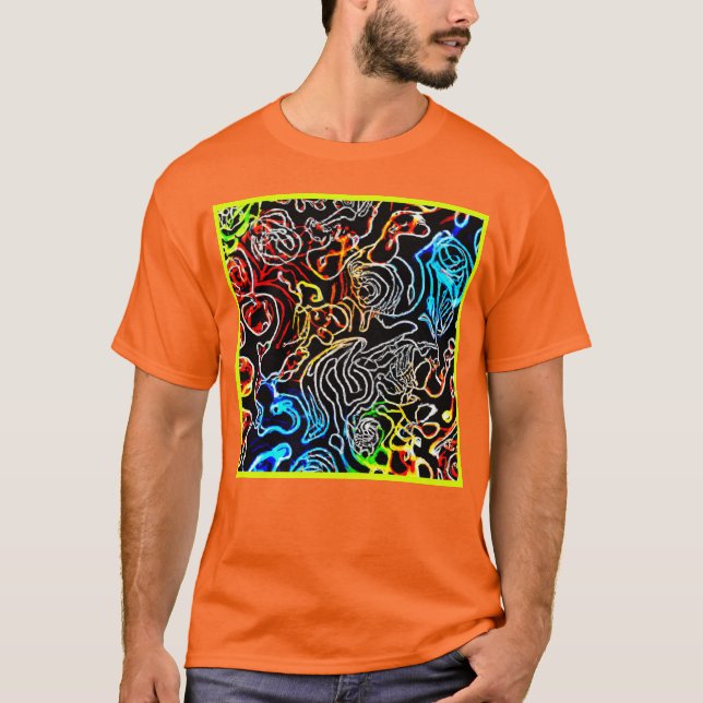 Camiseta Estiloso y colorido Patrones de neón (Anverso)