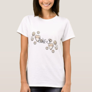 Camiseta Estilosos corazones rojos dorados flores personali