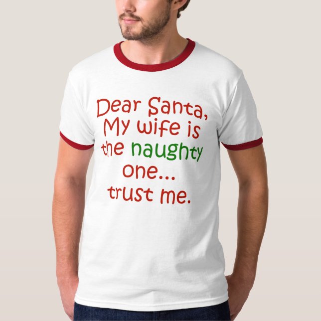 Camiseta Estimada esposa traviesa de Santa (Anverso)