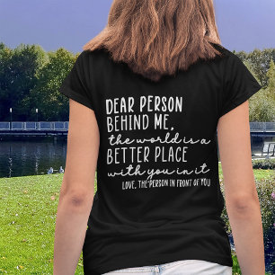 Camiseta Estimada persona detrás de mí, cortesía v2
