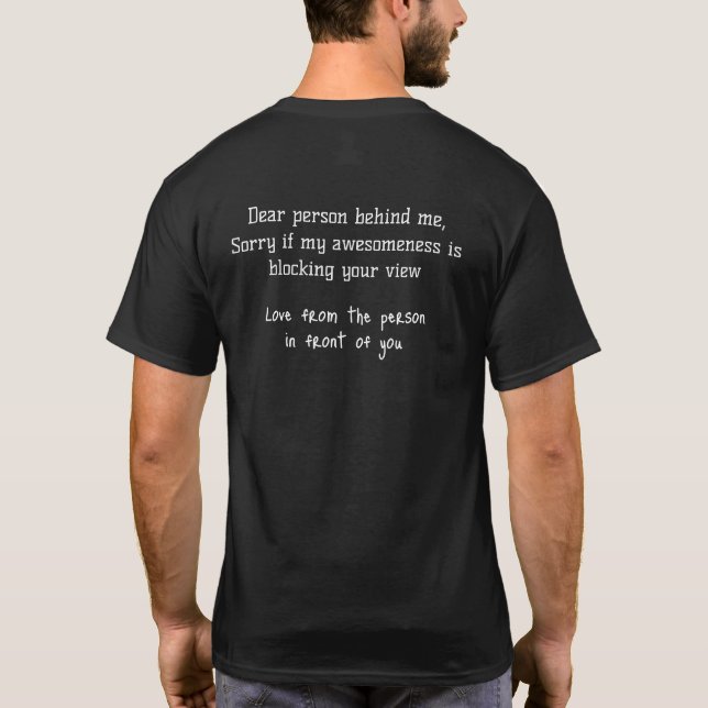 Camiseta Estimada Persona Detrás De Mí Divertido Blanco Neg (Reverso)