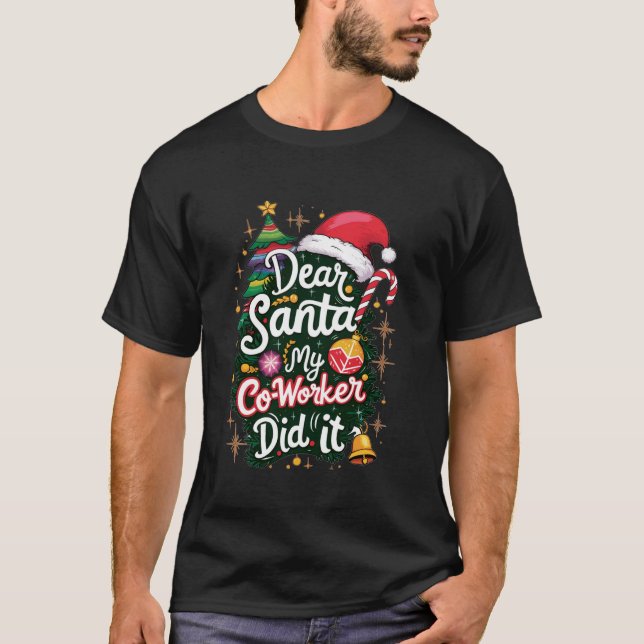 Camiseta Estimado amigo de Santa Mi compañero lo hizo Navid (Anverso)