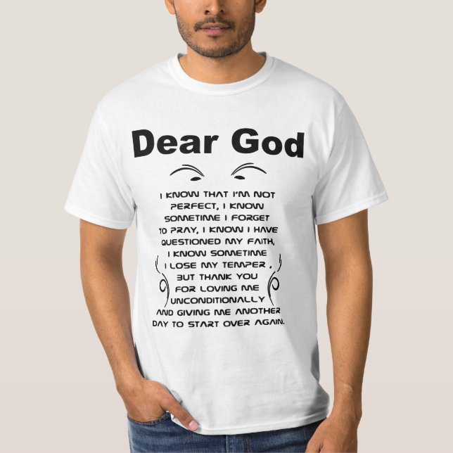 Camiseta Estimado dios (Anverso)
