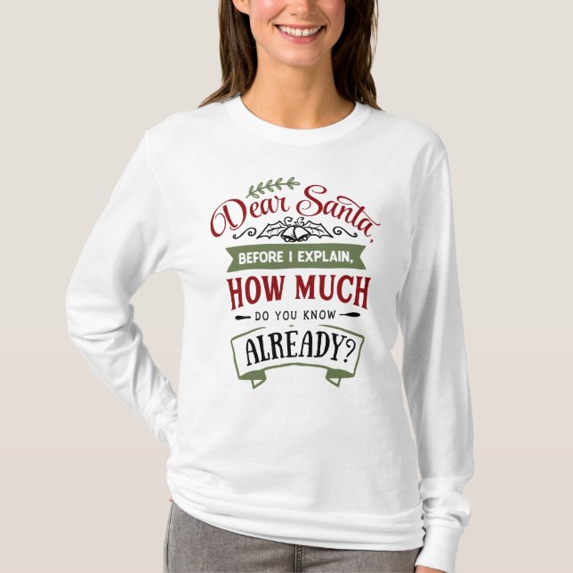 Camiseta Estimado Papá Noel Antes De Explicar Cita De Navid (Anverso)
