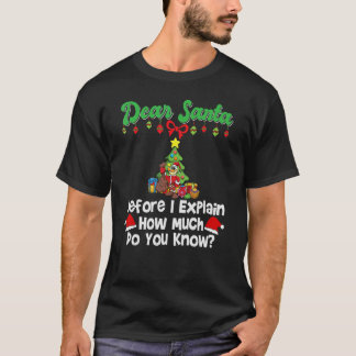 Camiseta Estimado Papá Noel Antes De Explicar Cuánto Sabes_