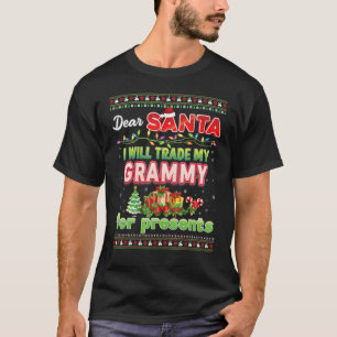 Camiseta Estimado Papá Noel Intercambiaré Mi Grammy Por Pre
