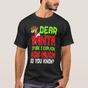 Camiseta Estimado Papá Noel Puedo Explicar Navidad Pajama P