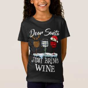 Camiseta Estimado Papá Noel Traiga A Los Navidades De Vino 