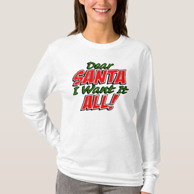 Camiseta Estimado Santa, (Anverso)