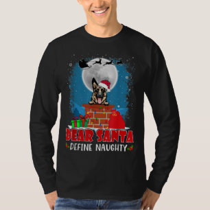 Camiseta Estimado Santa Define Naughty Pastor Alemán Chris