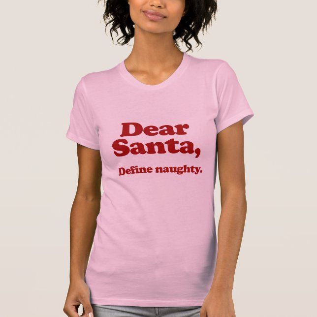 Camiseta Estimado Santa, define travieso (Anverso)