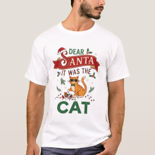 Camiseta Estimado Santa Era Adorno Navideño Naranja De Gato