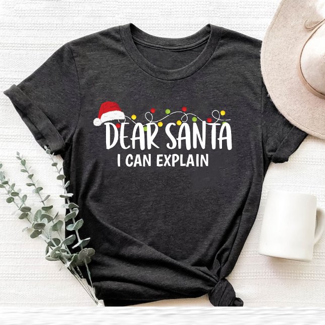 Camiseta Estimado Santa I puede explicar la familia de Navi (Dear Santa I Can Explain Funny Christmas family T-Shirt)