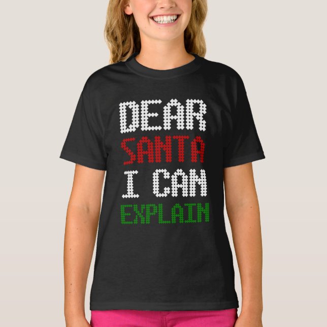 Camiseta Estimado Santa I puede explicar una divertida cart (Anverso)