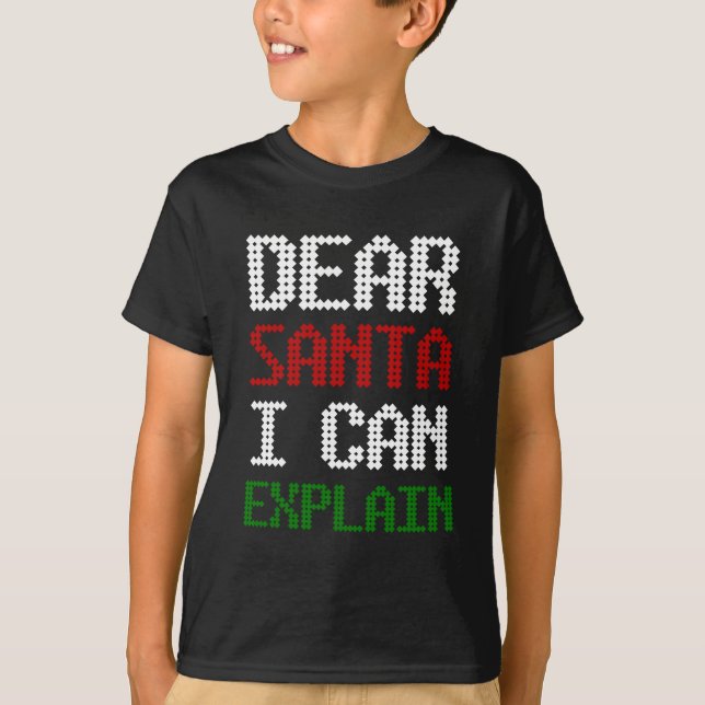 Camiseta Estimado Santa I puede explicar una divertida cart (Anverso)