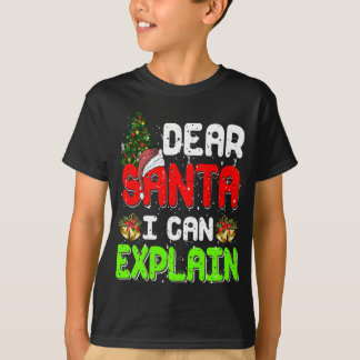 Camiseta Estimado Santa I puedo explicar divertidas Navidad