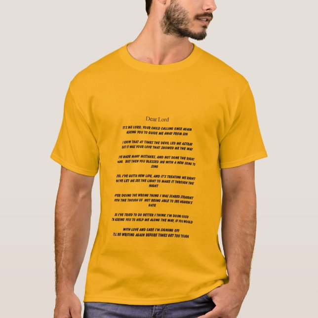 Camiseta Estimado señor (Anverso)