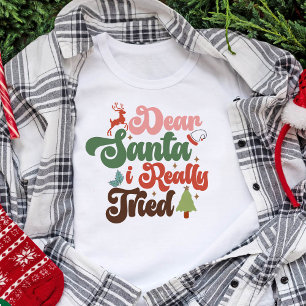 Camiseta Estimados Navidades de Santa Retro Groovy