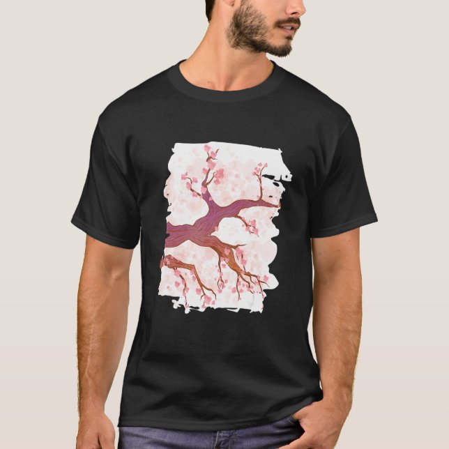 Camiseta Estipes Sakura Flor japonesa de cerezo florece Jap (Anverso)