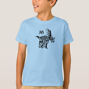 Camiseta Estiracosaurio negro con pintura de guerra tribal