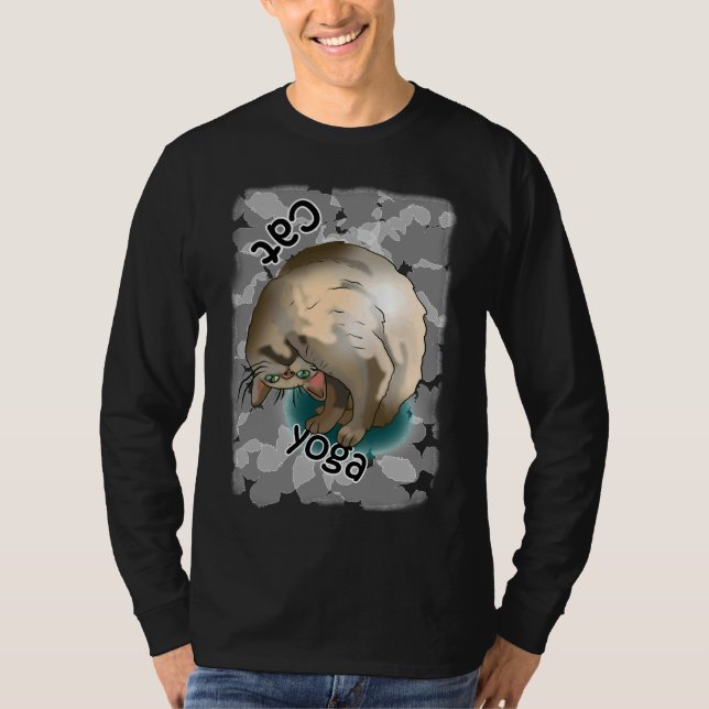Camiseta Estiramiento del cuello del yoga del gato (Anverso)