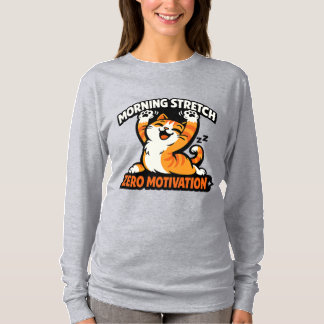 Camiseta Estiramiento matutino, gato sin motivación