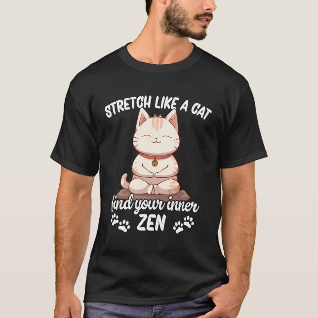 Camiseta Estirar como un gato de yoga (Anverso)