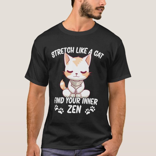 Camiseta Estirar como un gato de yoga (Anverso)