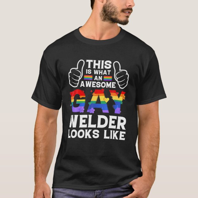 Camiseta Esto Es Lo Que Parece Un Gay Welder M (Anverso)