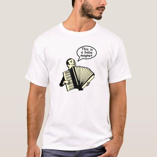 Camiseta ¡Esto es un imán del bebé! (Acordeón) (Anverso)
