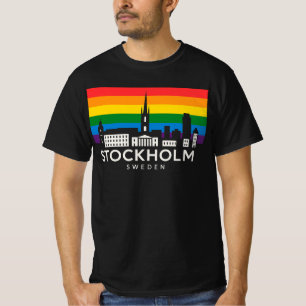 Camiseta Estocolmo Ciudad Suecia Bandera del Arcoíris Niños