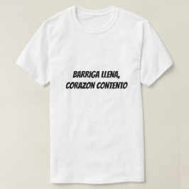 Camiseta Estomago completo, corazón feliz en español
