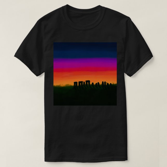 Camiseta Estonehenge sunset (Diseño del anverso)