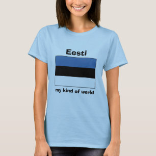 Camiseta Estonia Bandera + Mapa + Texto